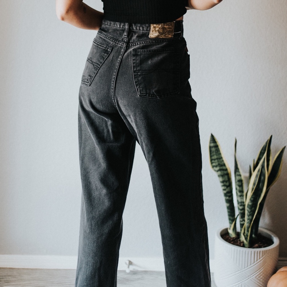 Vintage Black High Waist Cutoff Jeans